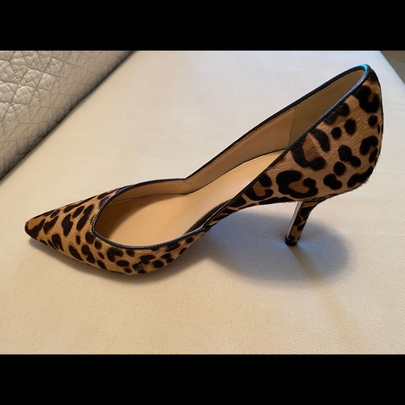 J. Crew Colette Calf Hair Leopard d’Orsay Heel 6.5 Made in Italy - Picture 5 of 6